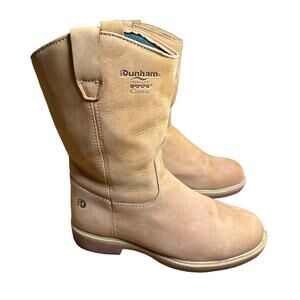 Dunham Tuff Lite Classic Waterproof Work Boots Mens 9.5 Beige Tan Wellington